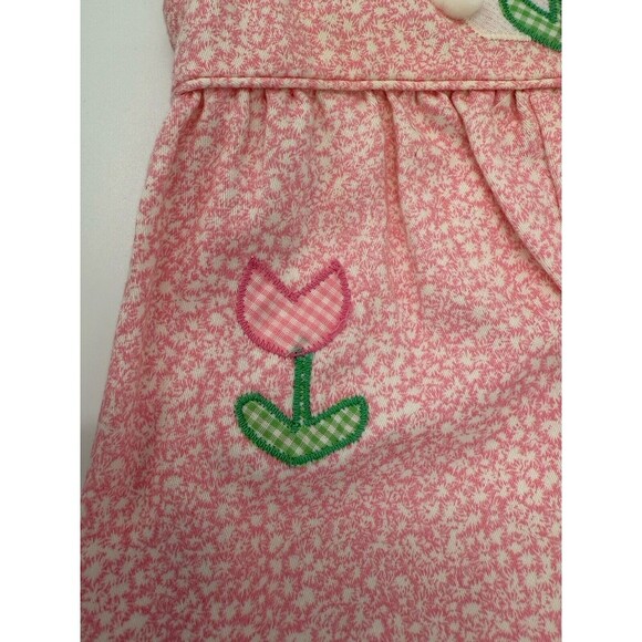 Vintage Thomas Pink Embroidered Bunny Easter Overalls Size 18 Months USA Made - Picture 6 of 10